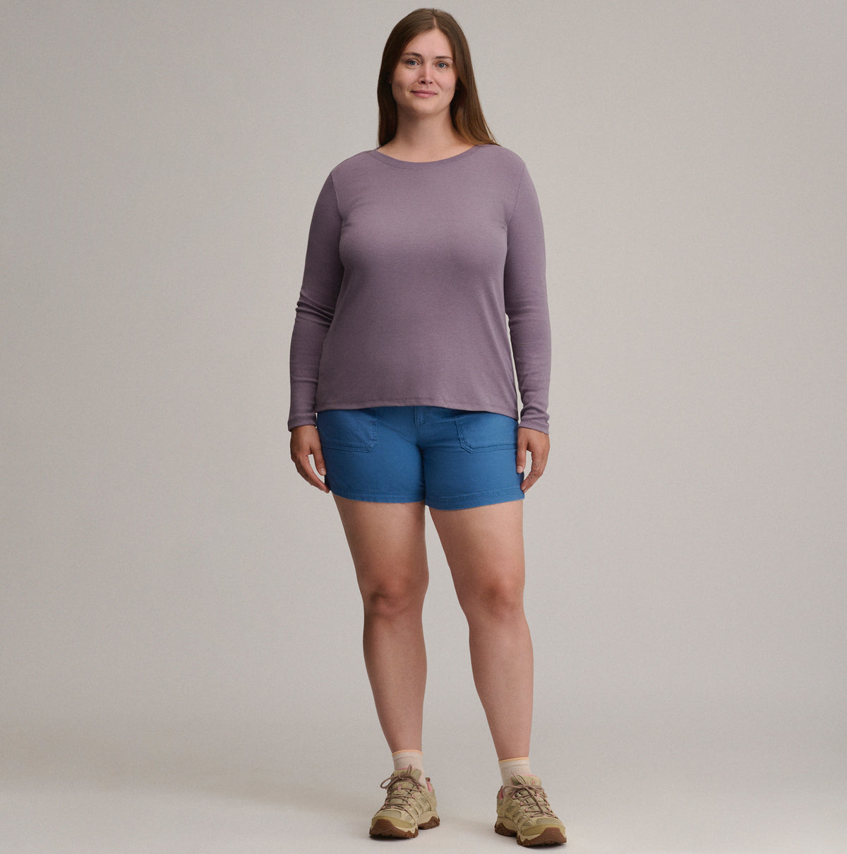 Women's Fav Long Sleeve Crew Neck Tee-Thistle-Plus-40