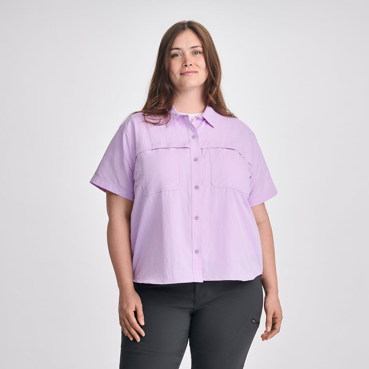 Women's Rainier Short-Sleeve Ripstop Shirt-Lavender-Plus-C1