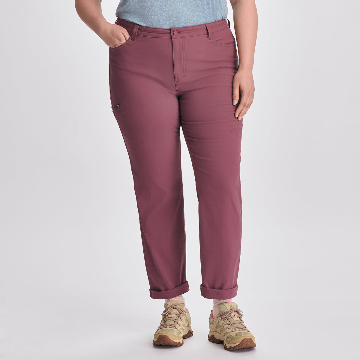 Women's Guide Pro High Rise Pants-Plumwine-Plus-C1