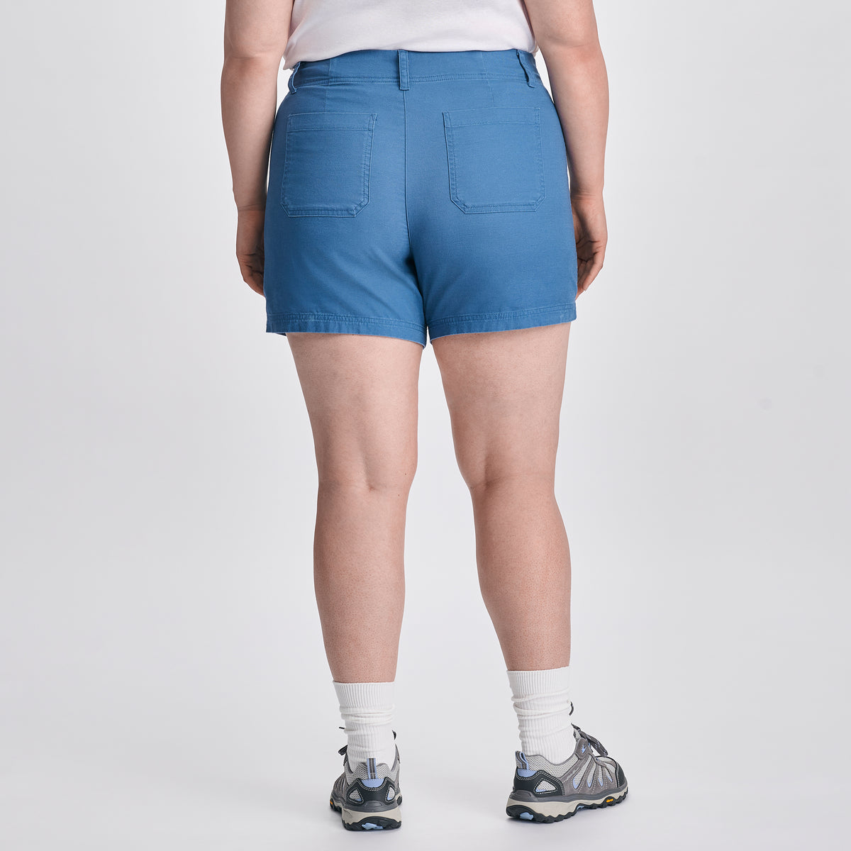 Women's Canvas Utility Shorts-Tile Blue-Plus-F1