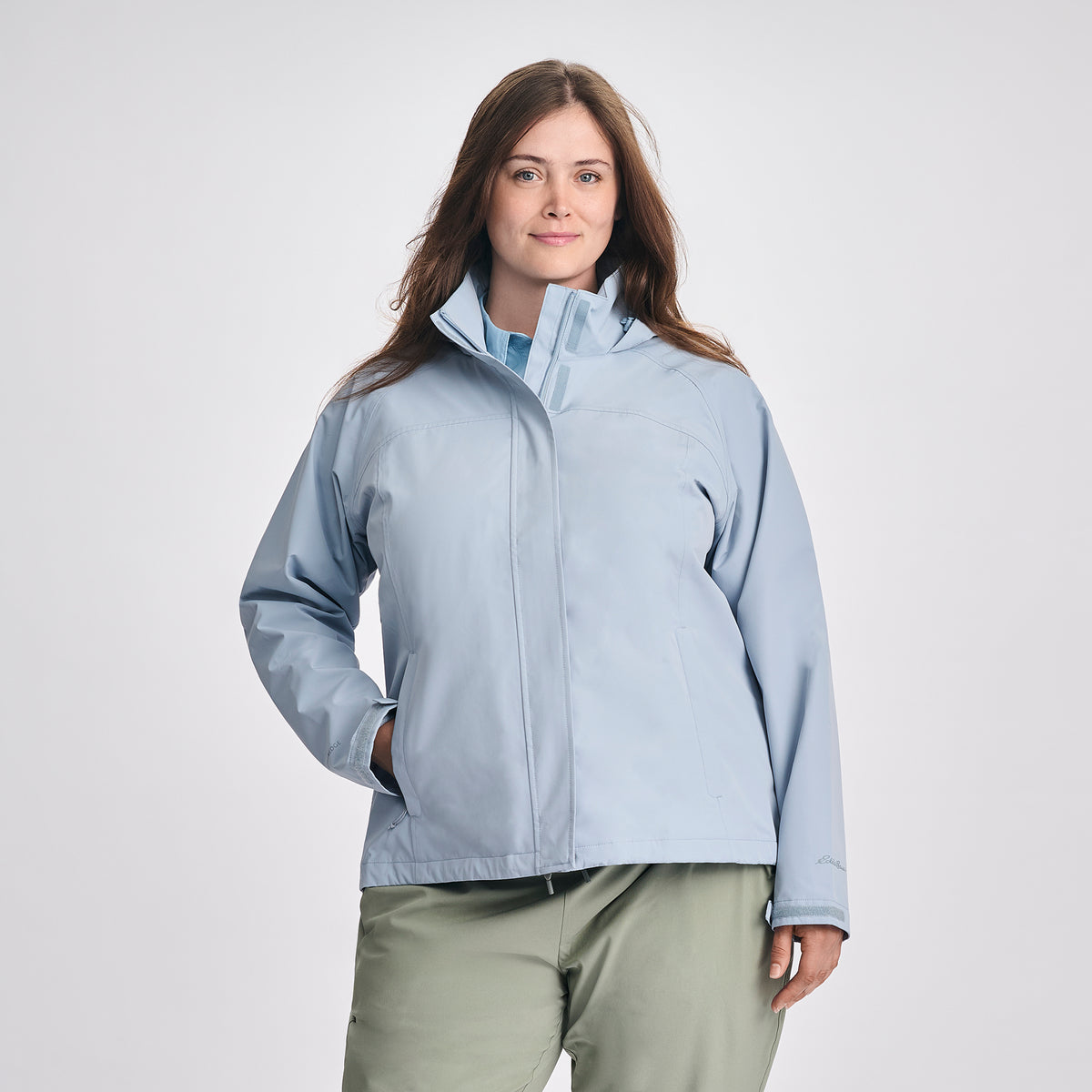 Women's Rainfoil® Waterproof Packable Hooded Rain Jacket-Blue Smoke-1