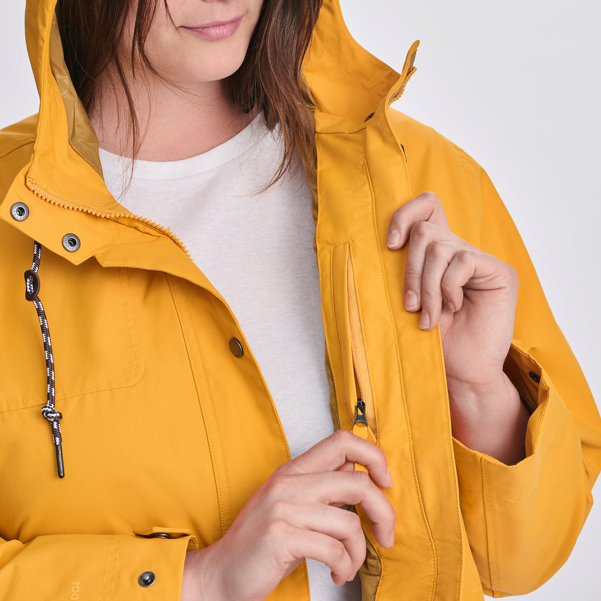 Women's Charly Waterproof Hooded Rain Parka-DK MARIGOLD-23