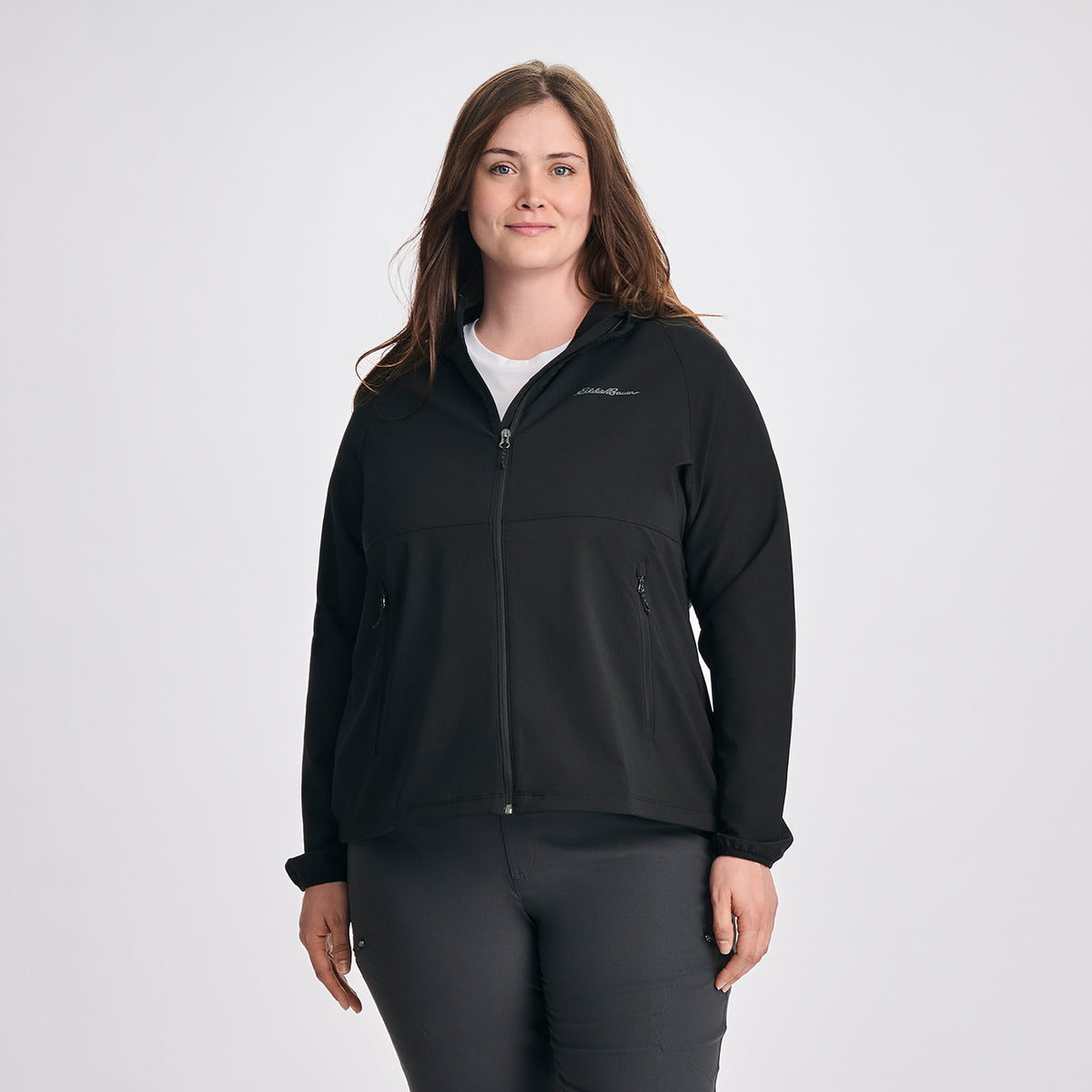 Women's Stratify Soft Shell Hoodie-Black-1