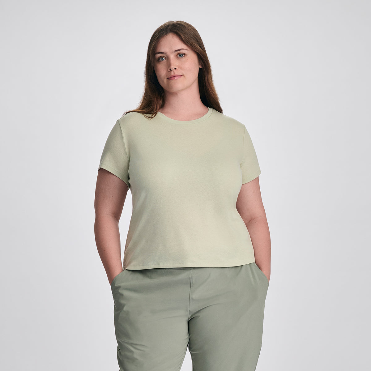 Women's Everyday Short-Sleeve Crewneck T-Shirt-Honeydew-Plus-C1