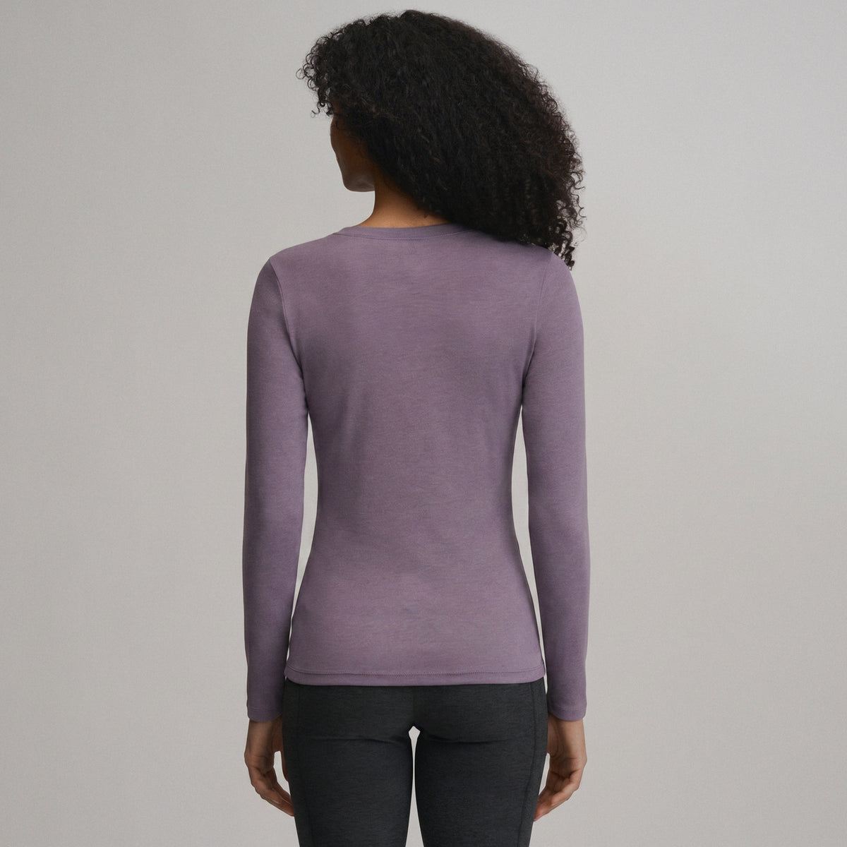 Women's Fav Long Sleeve Crew Neck Tee-Thistle-34