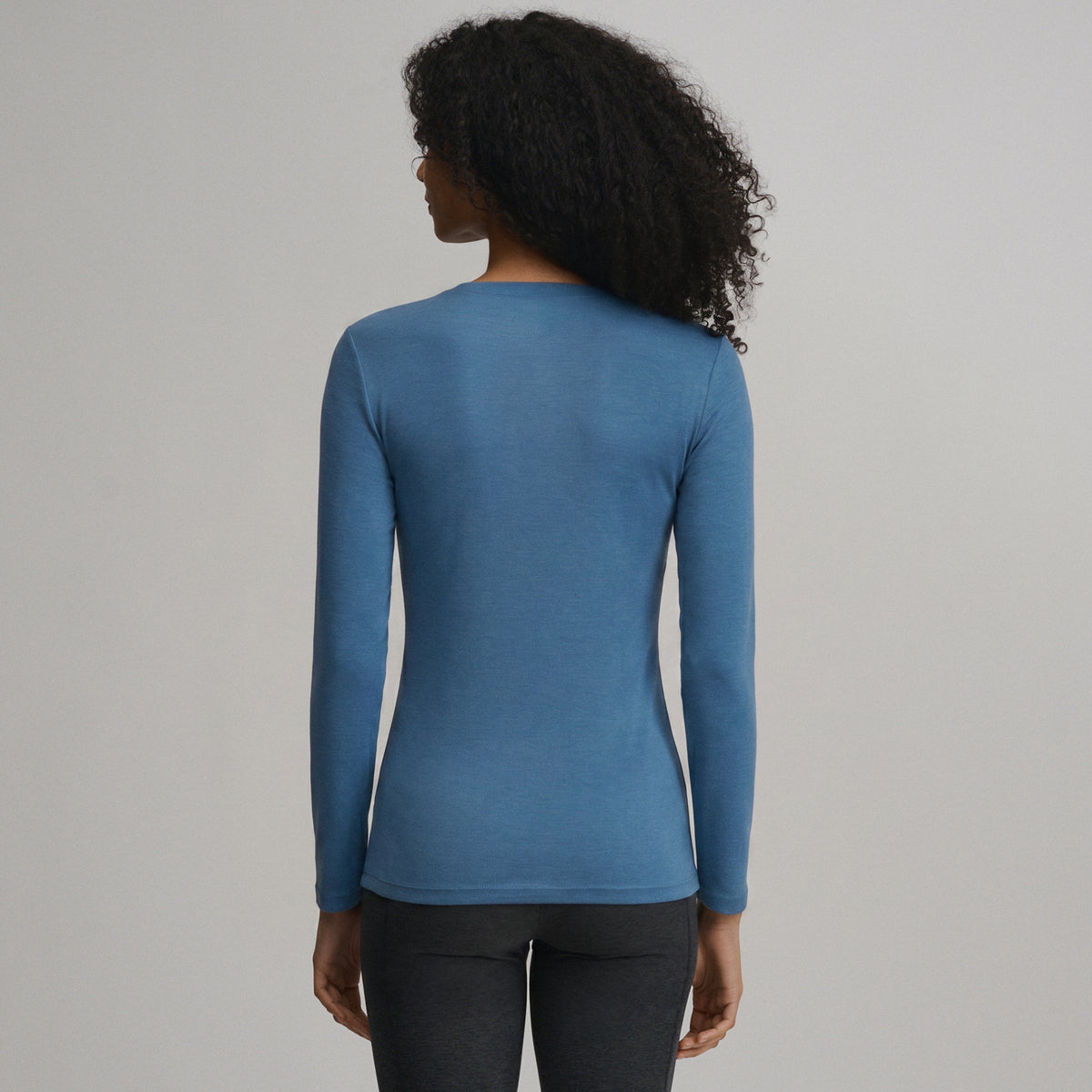 Women's Fav Long Sleeve Crew Neck Tee-Tlblu-42