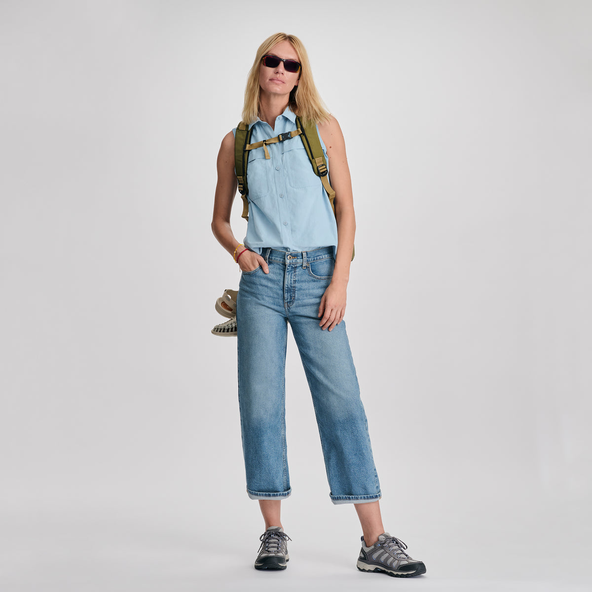 Women's Rainier Ripstop Sleeveless Shirt-Slate Blue-9