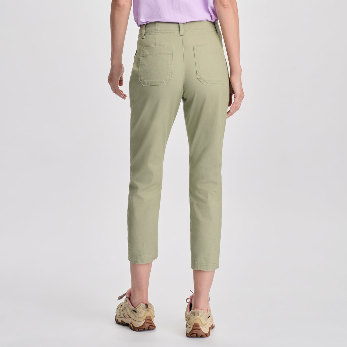 Women's Utility Stretch Canvas Kick Cropped Pants-Dusty Sage-2
