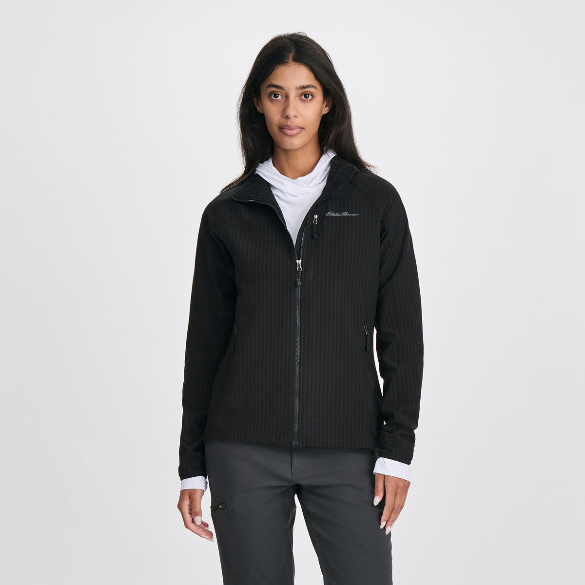 Women's Sandstone Backbone Grid Jacket-Black-Regular-C1