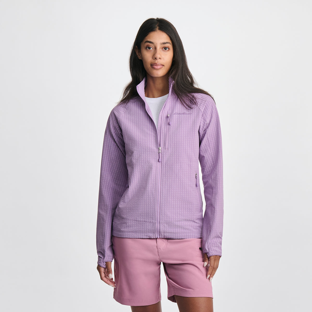 Women's Sandstone Backbone Grid Jacket-Hydrgea-Regular-C1