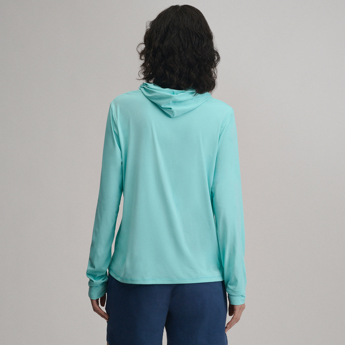 Women's Sundrift UPF Long Sleeve Hoodie-Tropical Blue-2