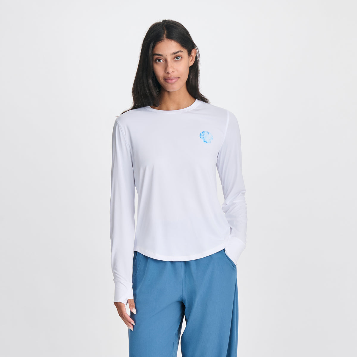 Women's Solarfoil® Long-Sleeve Pullover - Print-White-5