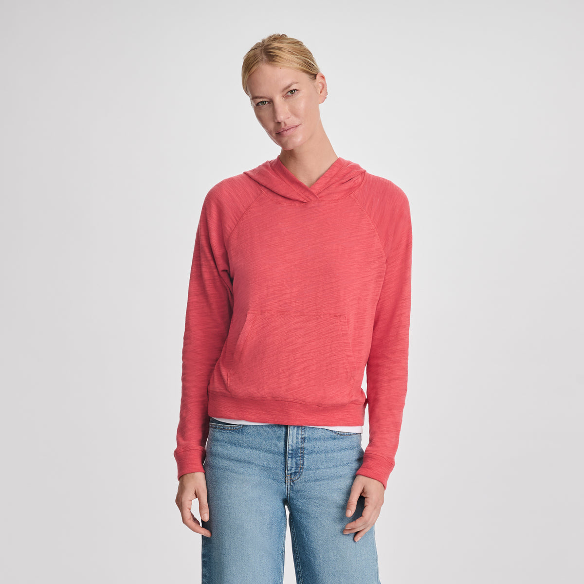 Women's Waverly Cotton Slub Hoodie-Rhubarb-22