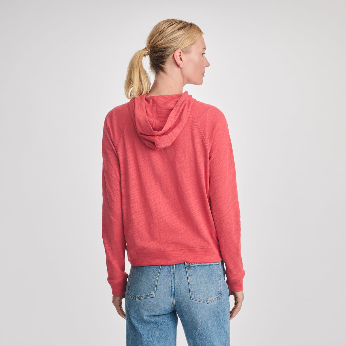 Women's Waverly Cotton Slub Hoodie-Rhubarb-23
