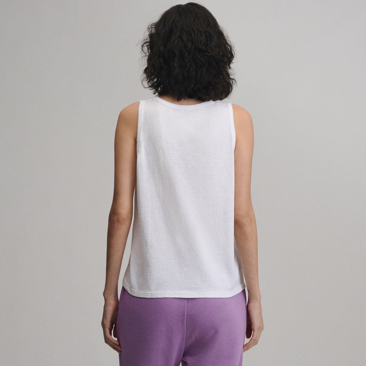 Women's Sunwashed Cotton V-Neck Tank-White-10