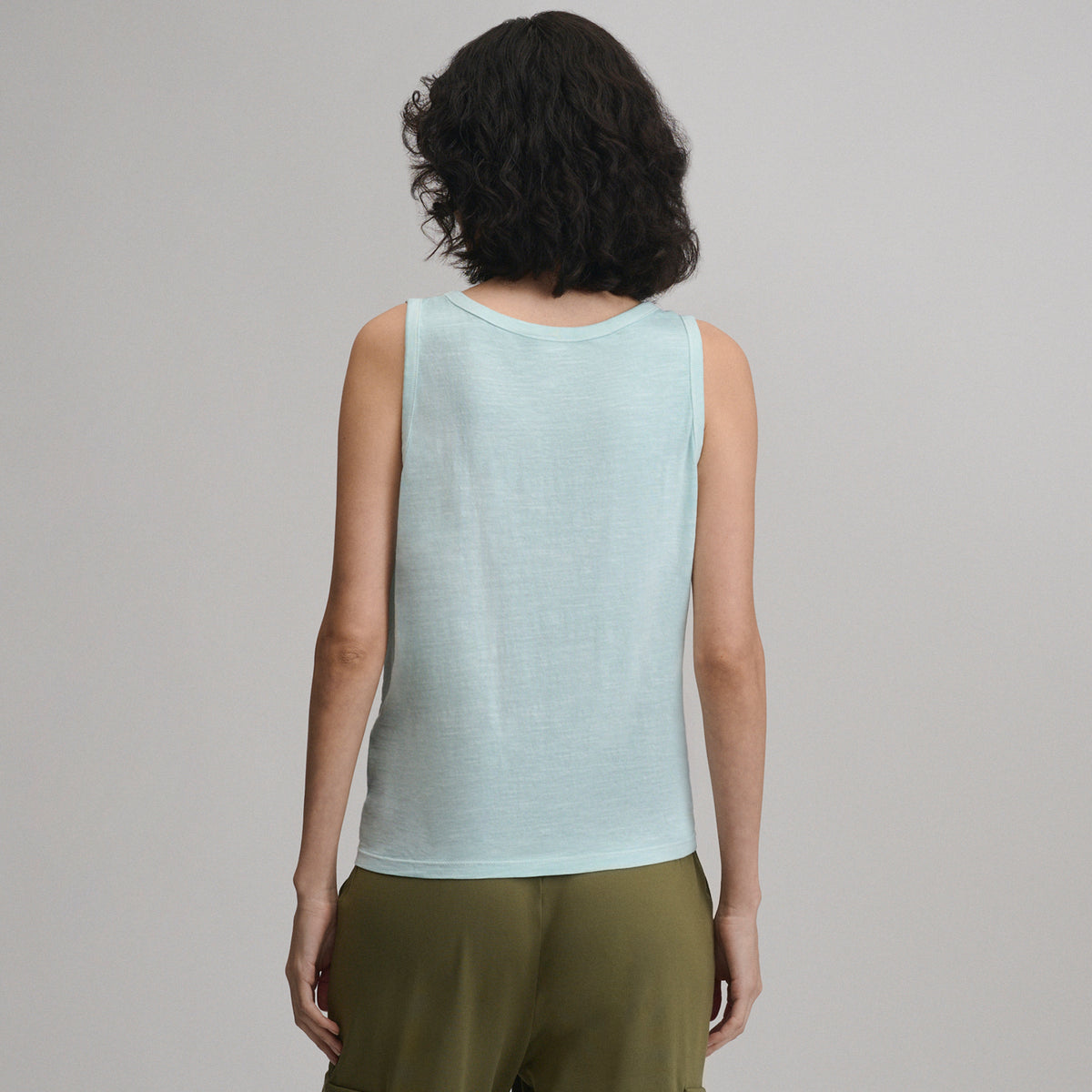 Women's Sunwashed Cotton V-Neck Tank-Lt Aqua-18