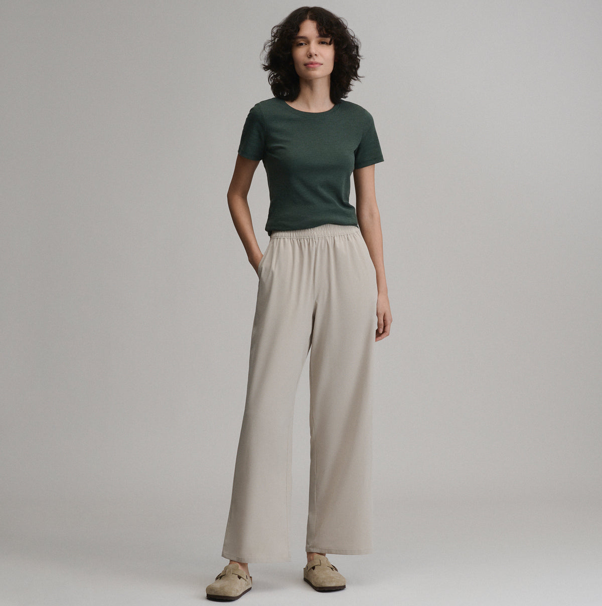 Women's Rio Textured Pants-Pumice-4