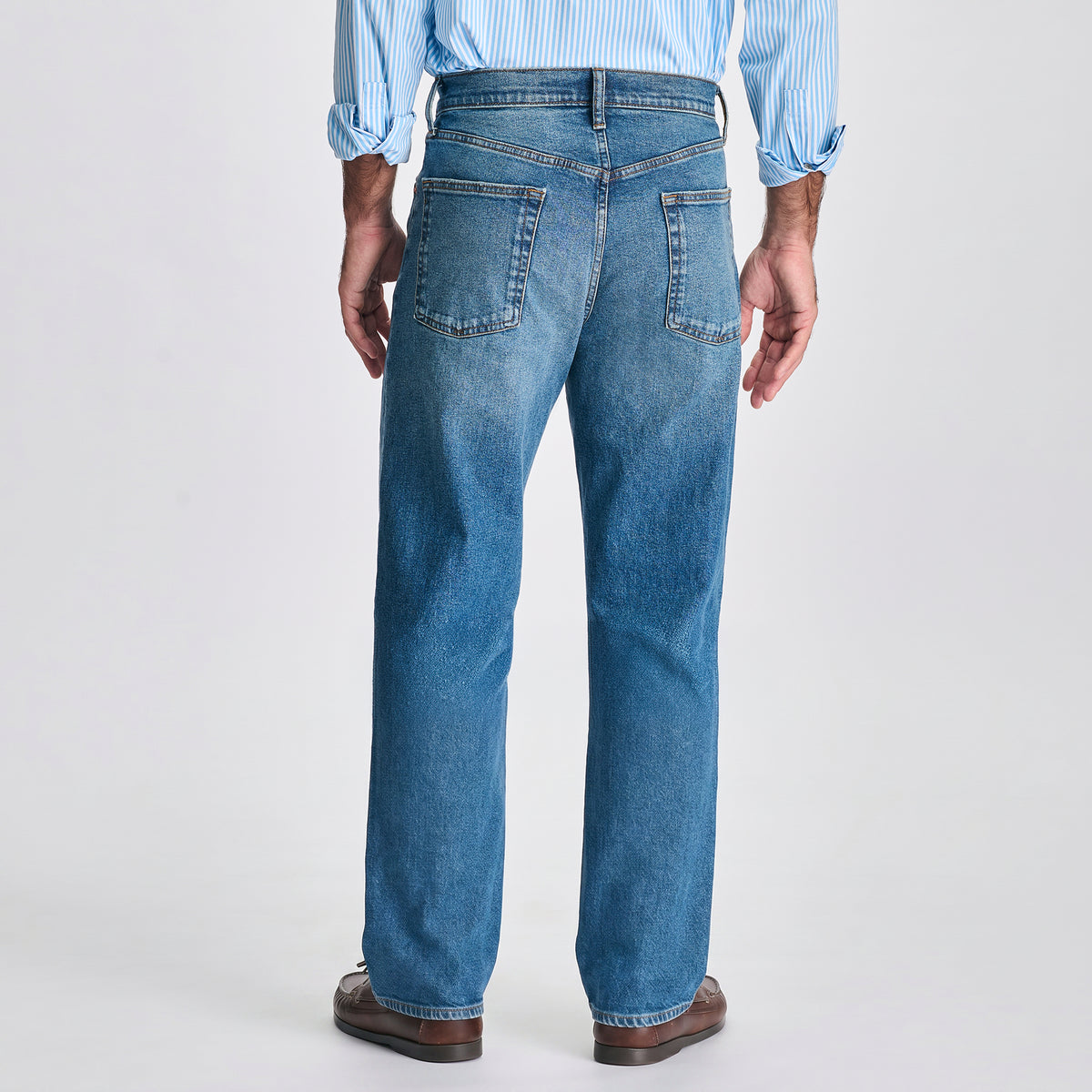 Men's Heritage Loose Fit Jeans-Pacific Blue-2