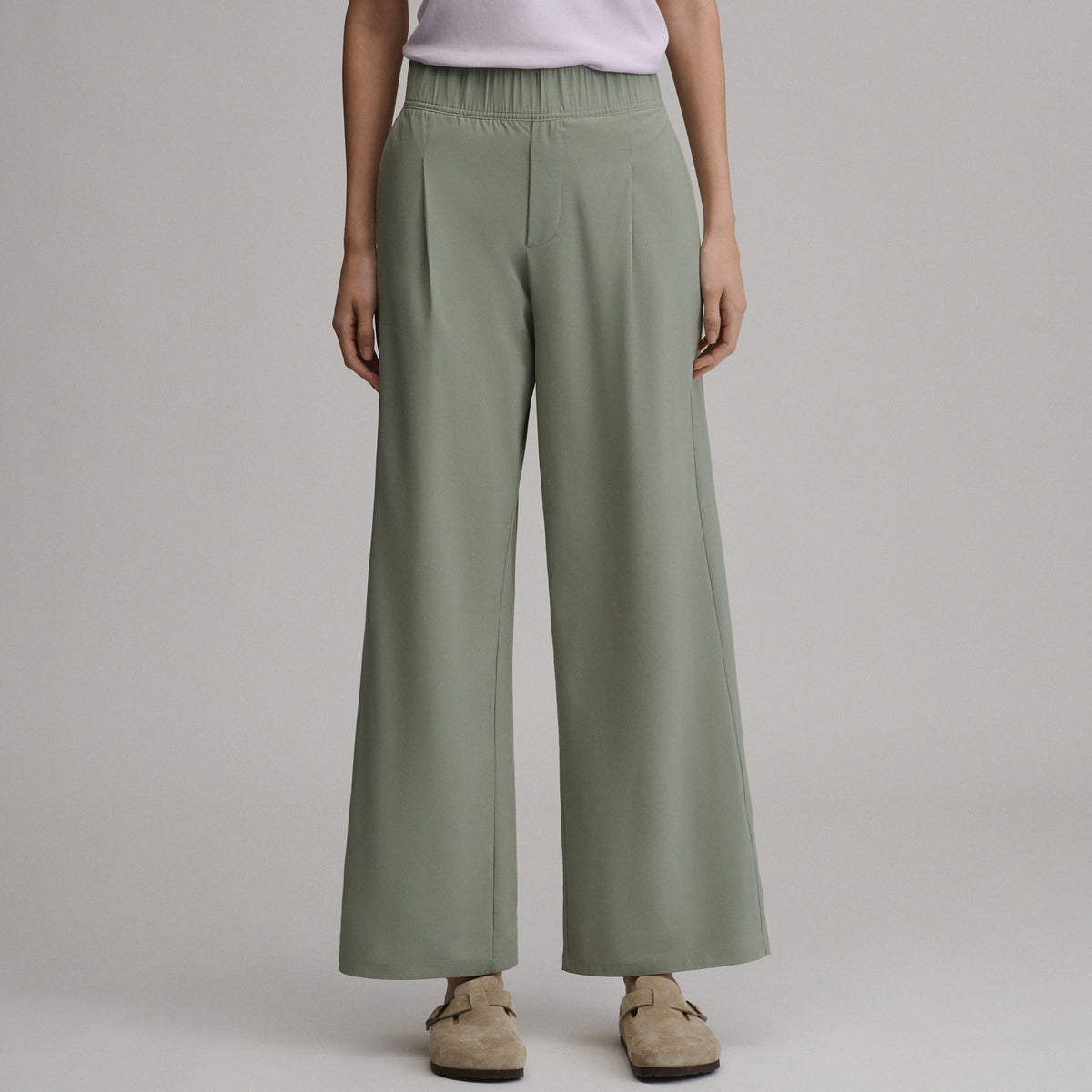 Women's Departure High-Rise Wide Leg Travel Pants-Sage-1