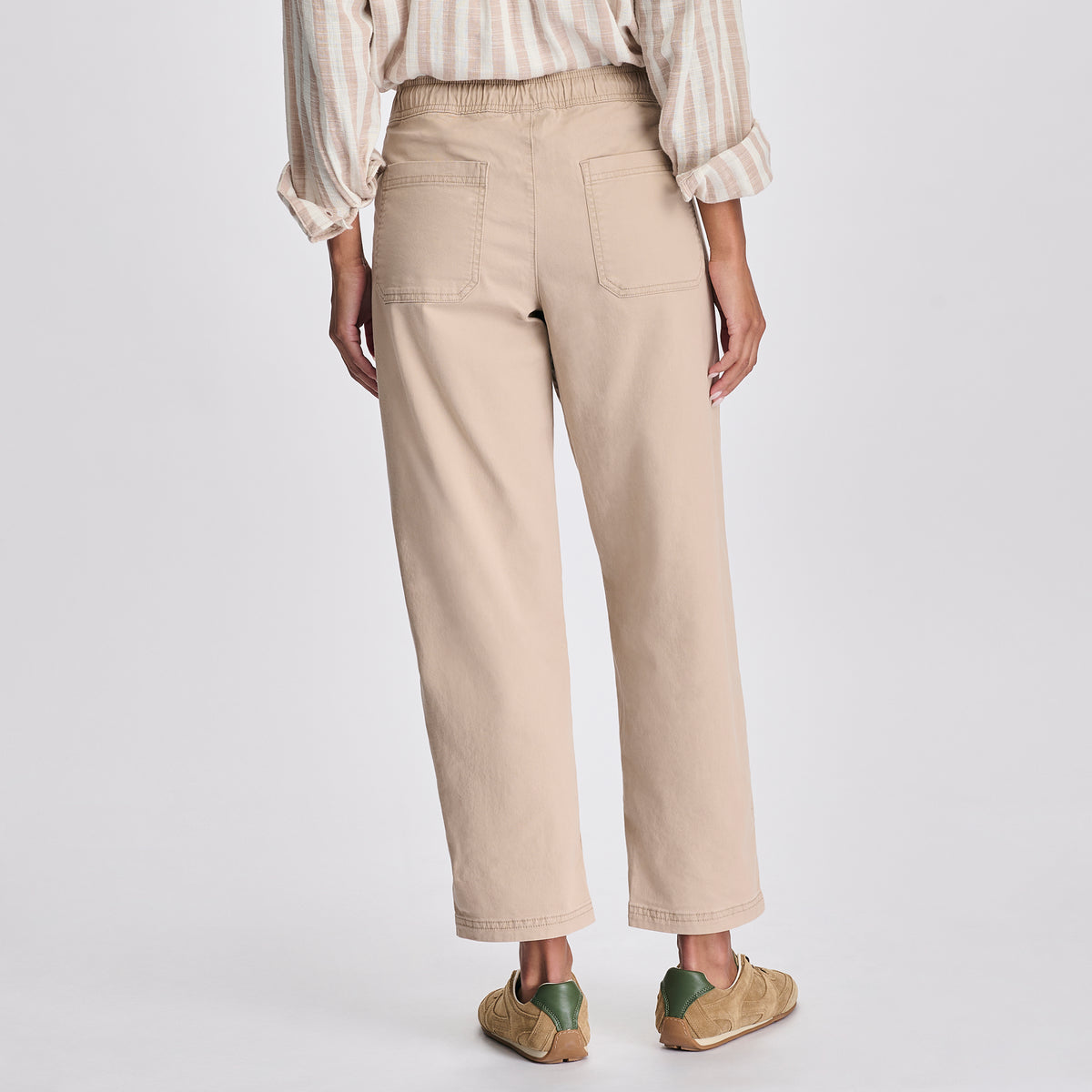Women's Softened Legend Wash Tie Front Pants-Tan-4
