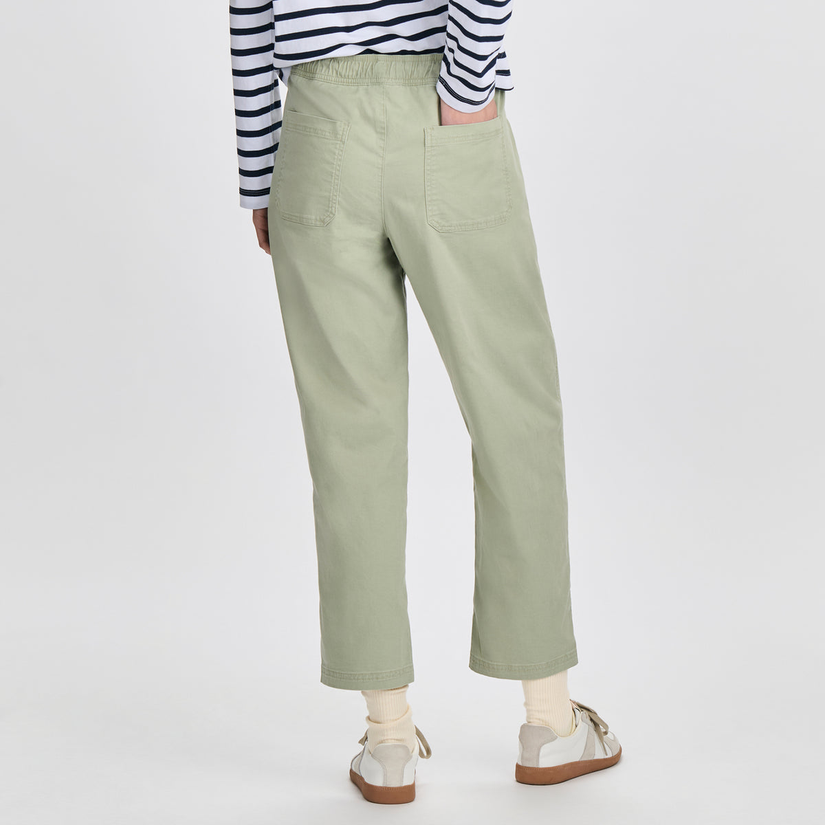 Women's Softened Legend Wash Tie Front Pants-Dusty Sage-9