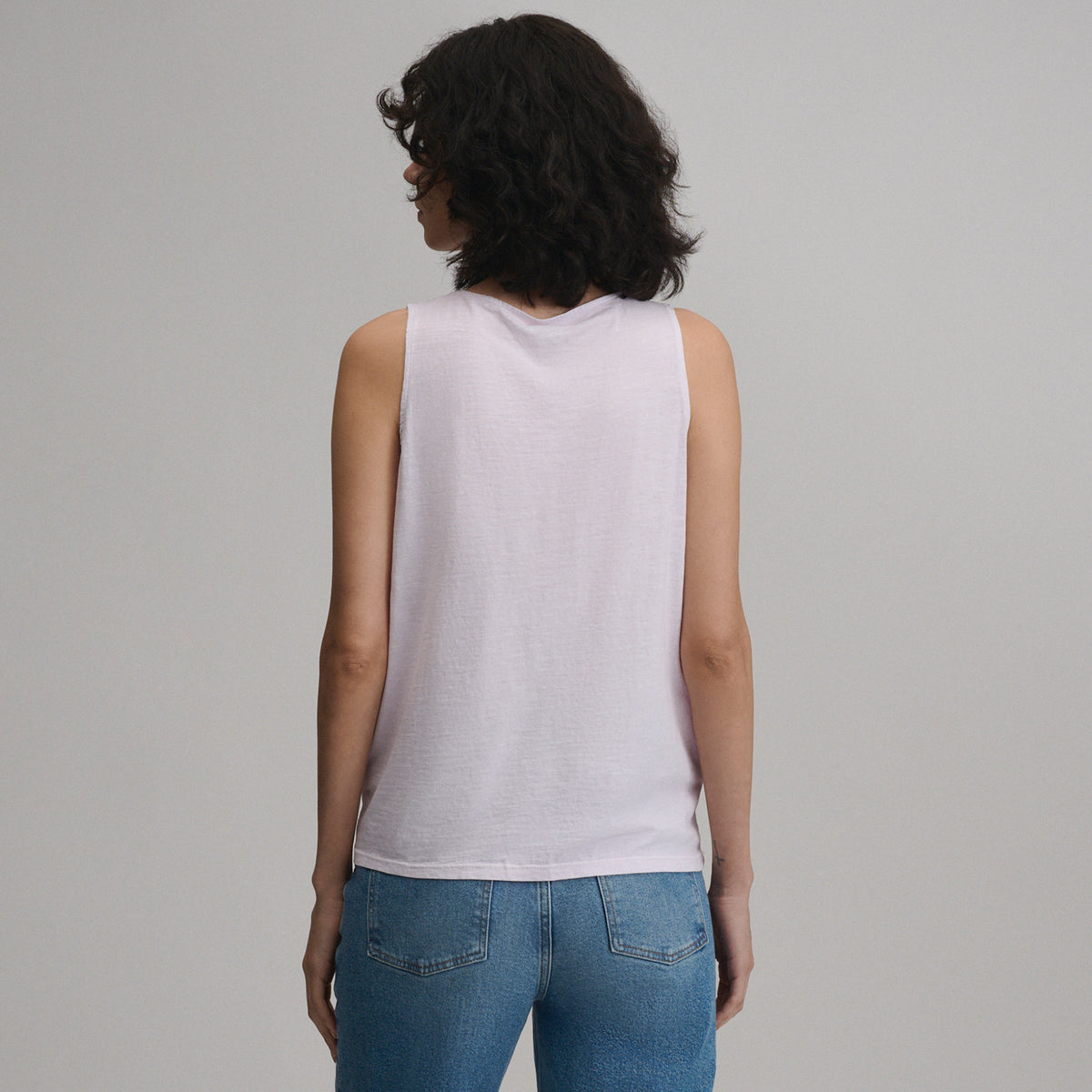 Women's Sunwashed Cotton Tie Front Tank-Cosmos-10
